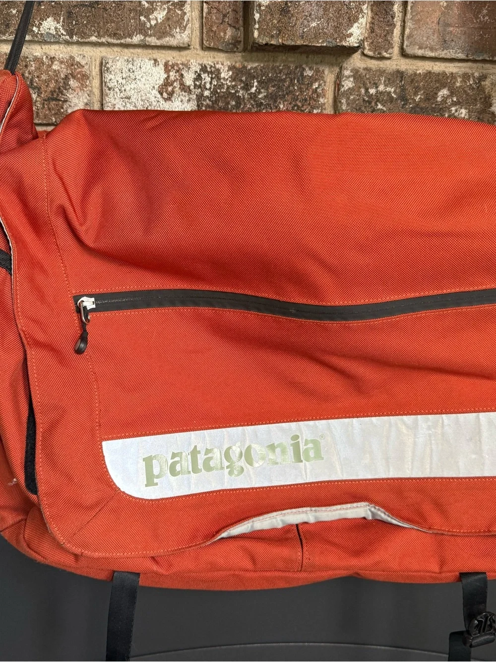 Patagonia Men's Messenger Bag in Rust-Orange with Black Trim